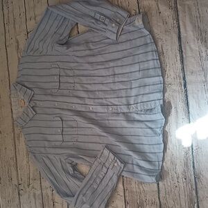 Carbon 2 Cobalt Blue Striped Long Sleeve Cotton Button Up Shirt XL